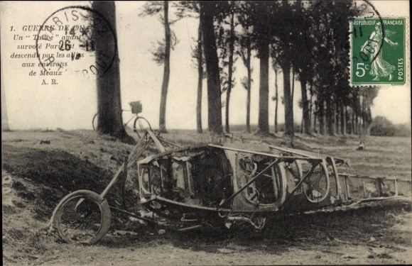Ak Meaux Seine-et-Marne, Von den Alliierten Abgeschossene Taube, I WK