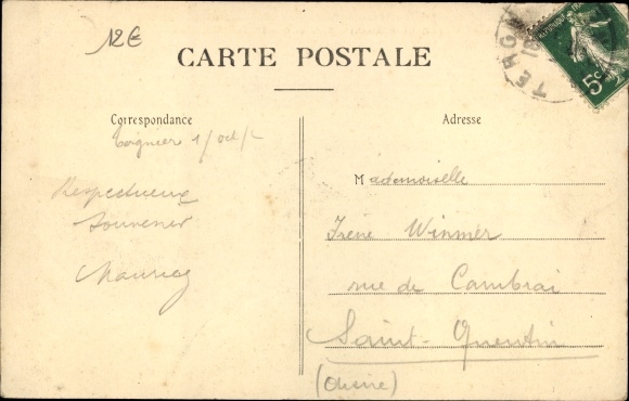 Postcard Tergnier Aisne, train station and quays