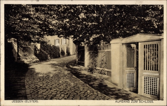 Ak Jessen an der Elster, trap naar het kasteel