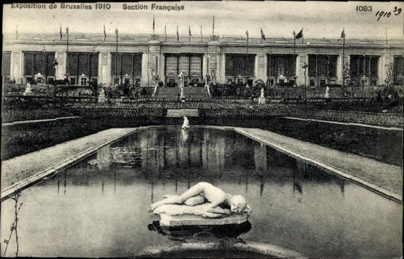 Set von 83 Ansichtskarten, Brüssel Weltausstellung 1910