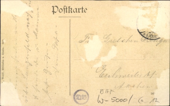 Postcard Mülheim Cologne am Rhein, station building, exterior view