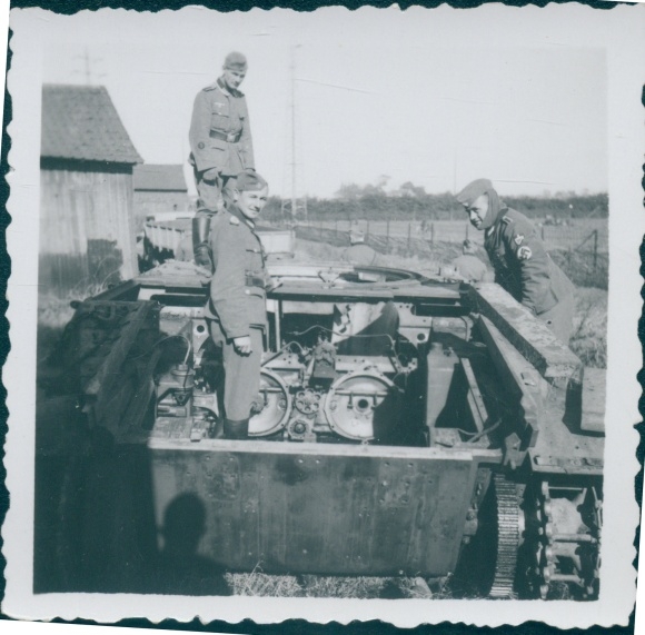 Photo Wehrmacht soldiers on a tank, II WW