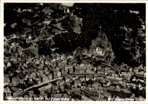 Postcard Idar Oberstein on the Nahe, aerial photograph