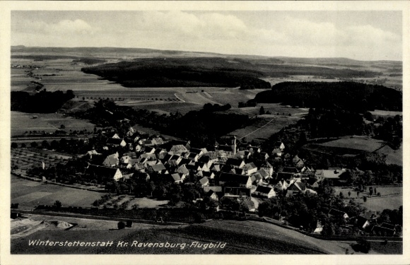 Postcard Winterstettenstadt Ingoldingen, aerial photograph