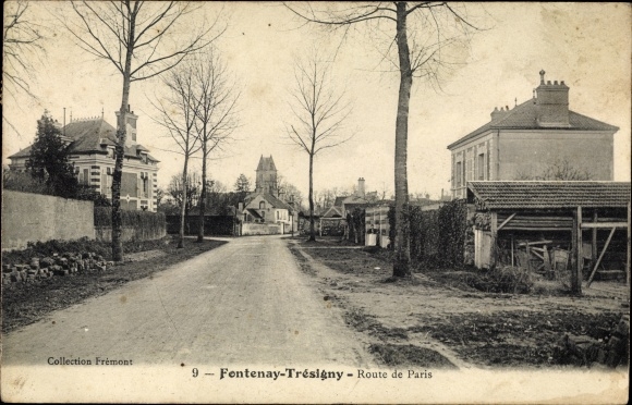 Ak Fontenay Tresigny Seine et Marne, Route de Paris