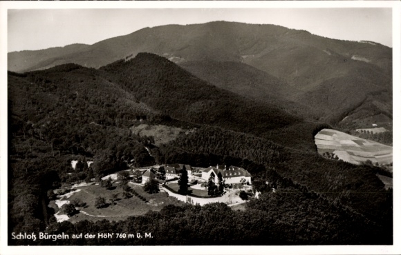 Postcard Obereggenen Schliengen in the Black Forest, Bürgeln Castle, aerial photograph