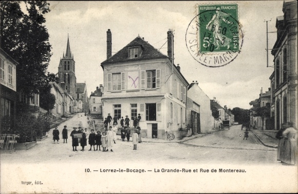 Ak Lorrez le Bocage Seine et Marne, La Grande Rue en Rue de Montereau