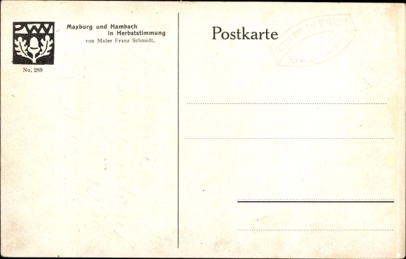 KP artysty Schmidt, Franz, Hambach, m. Maxburg w jesiennym nastroju