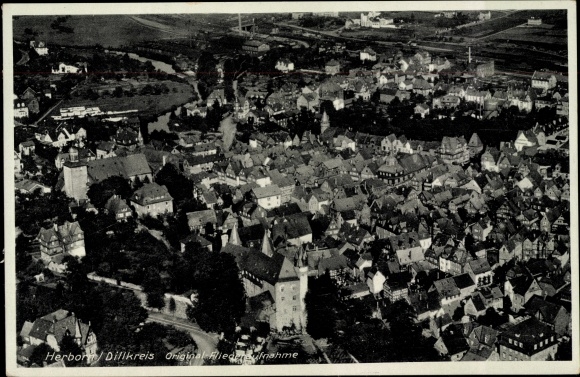 PC Herborn in the Lahn Dill district, aerial photograph of the city