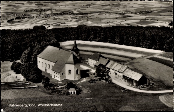 Postcard Fahrenberg Waldthurn in the Upper Palatinate, pilgrimage church