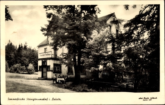 Postcard Steinigtwolmsdorf in Lusatia, restaurant Waldhaus