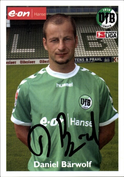 Autograph card footballer Daniel Bärwolf, VfB Lübeck, autograph