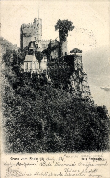 PC Trechtingshausen am Rhein, Rheinstein Castle, PC motif, Rhineland landscape