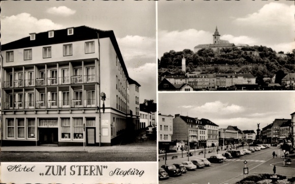 Postcard Siegburg an der Sieg, Hotel ZUM STERN, market square, building, street view