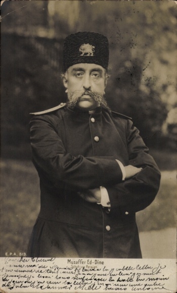 Postcard Muzaffer Ed-Dine, Mozaffar ad-Din Shah, Shah of Persia