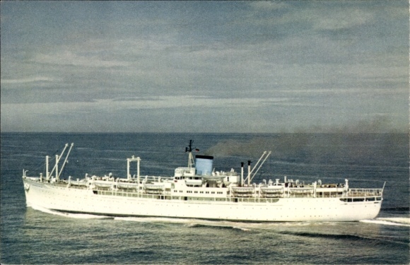 Postcard passenger ship MV Seven Seas, Europe Canada Line