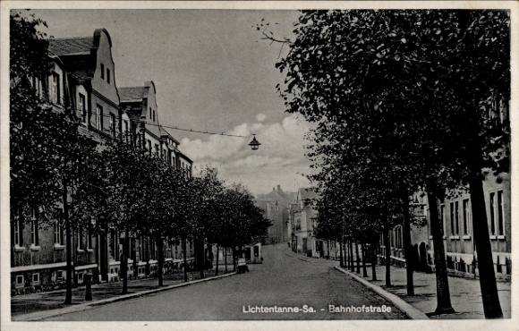 Postcard Lichtentanne Saxony, Bahnhofstraße