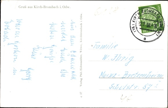 Postcard Kirch-Brombach Fürth im Odenwald, general view