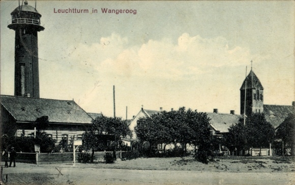 Postcard North Sea resort Wangerooge in East Frisia, lighthouse