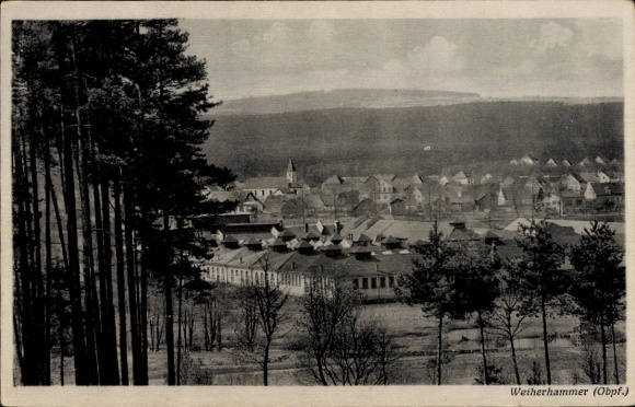 Postcard Weiherhammer in the Upper Palatinate, view of the town