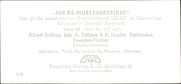 Stereo spatial image The NS model companies 1937-38 No. 427 III/117, Albert Dölling Civil Engineering Bühlau