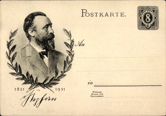 Ganzsachen Ak Heinrich von Stephan, Generalpostdirektor, Jubiläum 1931