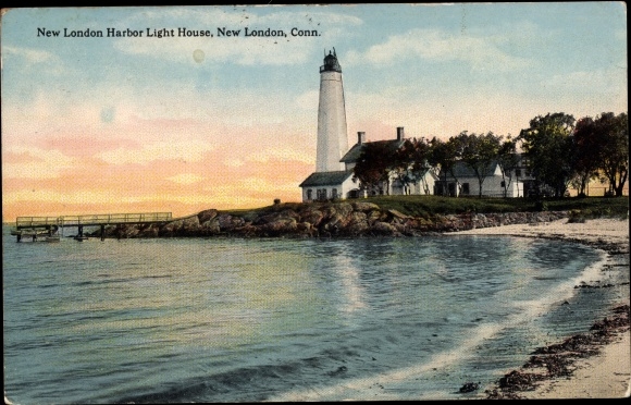 Postcard New London Connecticut USA, Harbor Light House