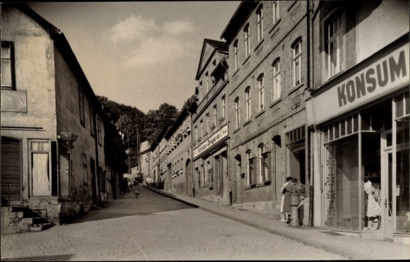 Ak Bad Leutenberg Thüringen, an der Schlosstraße, Konsumladen