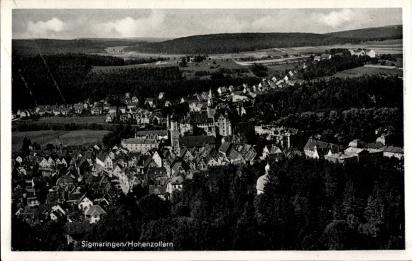 Ak Sigmaringen an der Donau, Fliegeraufnahme