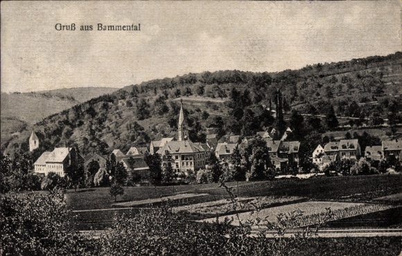Postcard Bammental in Baden, general view