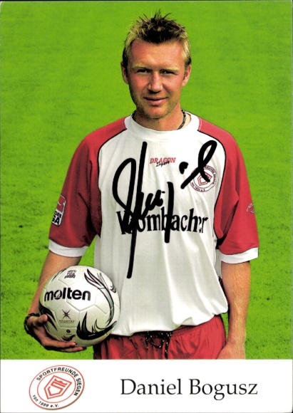 Autograph card footballer Daniel Bogusz, Sportfreunde Siegen, autograph