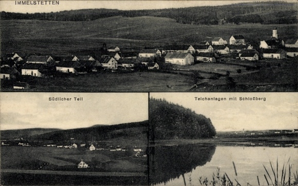 Ak Immelstetten Markt Wald im Unterallgäu, Panorama, Teichanlagen