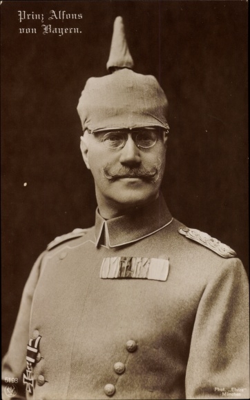 Ak Prinz Alfons von Bayern, Portrait, Pickelhaube, NPG 5198