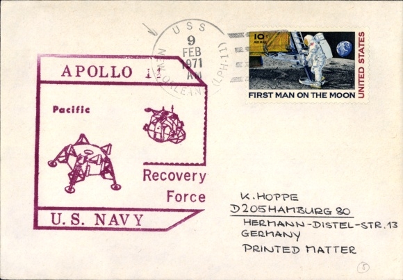 Brief Raumfahrt, Apollo-14 Pacific Recovery Force US Navy, USS New Orleans