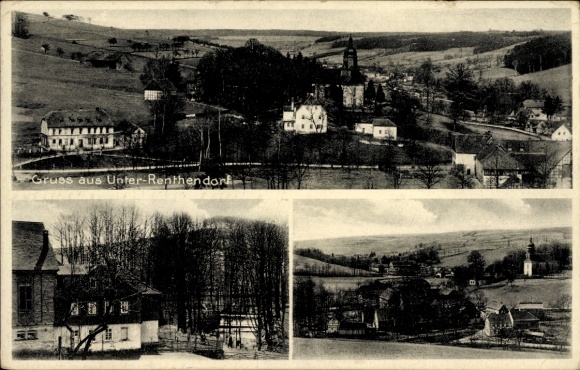 Ak Unterrenthendorf Renthendorf in Thüringen, gedeeltelijk uitzicht, Gasthof Starkloff