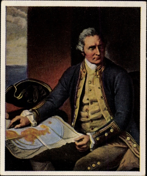 Collection Picture The Greats of World History Group 4 No. 93, James Cook, painting by Dance