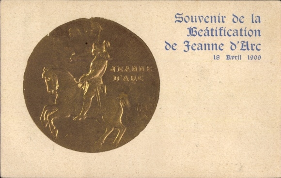 Embossed CPA Souvenir de la Beatification de Joan of Arc 1909