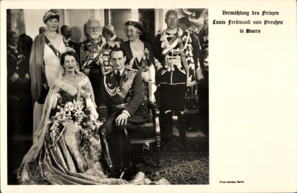 Postcard Doorn Utrecht Netherlands, Wedding of Prince Louis Ferdinand of Prussia, Wilhelm II, Cecilie