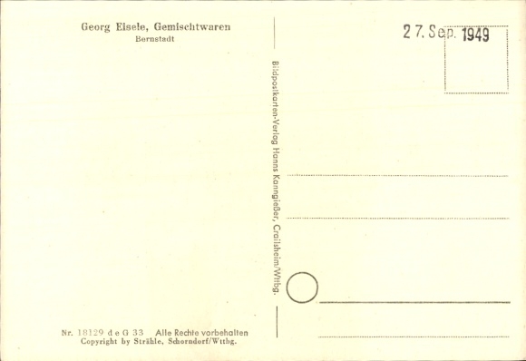 Postcard Bernstadt on the Swabian Alb, aerial photograph