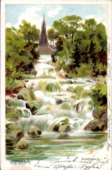 Artist Chromo-Litho Münch, C., Berlin Kreuzberg, Victoria Park
