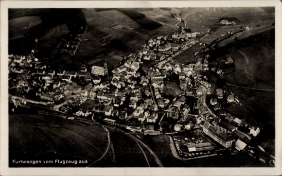 Postcard Furtwangen in the Black Forest, aerial photograph