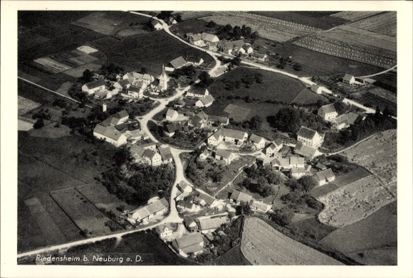 Postcard Riedensheim Neuburg an der Donau Upper Bavaria, aerial photograph