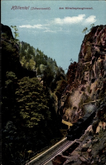 Postcard Buchenbach in the Black Forest, Hirschsprung in Höllental, railway tunnel