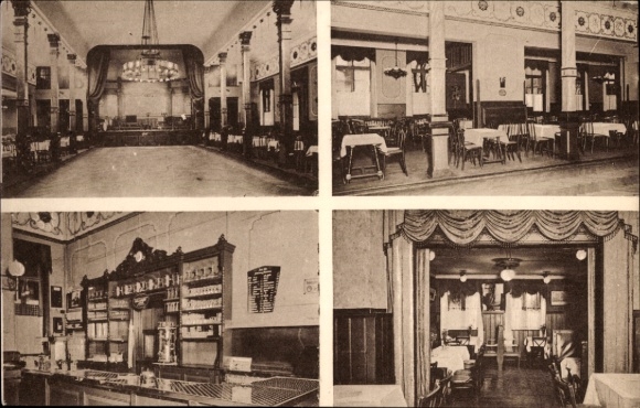 Postcard Hamburg Eimsbüttel Lokstedt, Club and Ballroom Grenzhaus Hoheluft, owner W. Wurzbach
