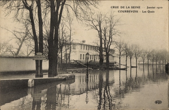 PC Courbevoie Hauts de Seine, Inondations de Janvier 1910, Les Quais