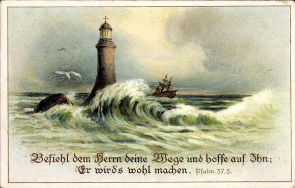 Künstler Ak Befiehl dem Herrn deine Wege und hoffe auf ihn, Psalm 37.5