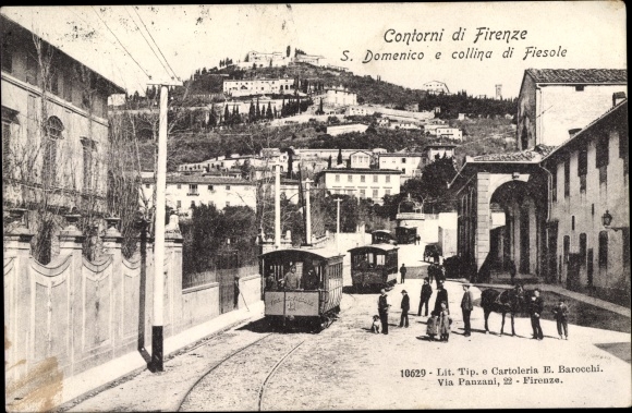 Postcard Fiesole Tuscany, Surroundings of Florence, S. Domenico and Fiesole hill