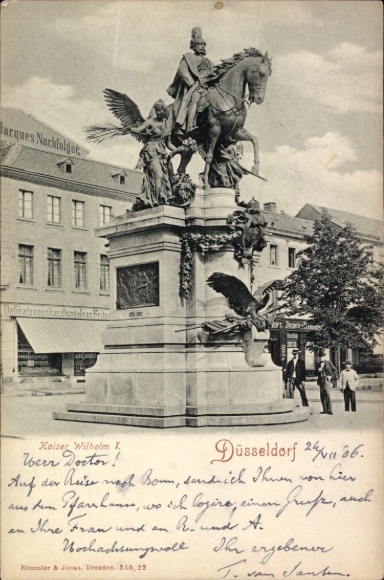 Ak Düsseldorf am Rhein, Große Ausstellung GeSoLei 1926, Denkmal Kaiser Wilhelm I., Statue, Adler,