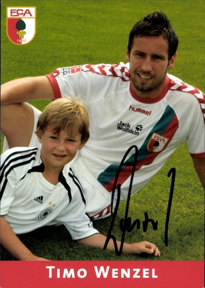 Autograph card footballer Timo Wenzel, FC Augsburg, autograph