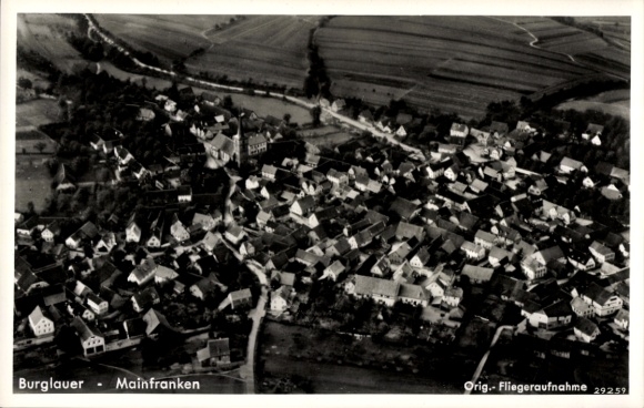 Postcard Burglauer in Lower Franconia, aerial photograph